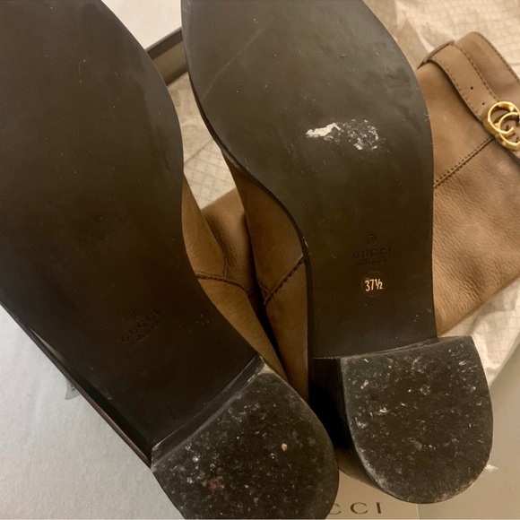 ♥️GUCCI | Women's Tan Nubuck Riding Boots - sz 37.5 - Picture 8 of 17